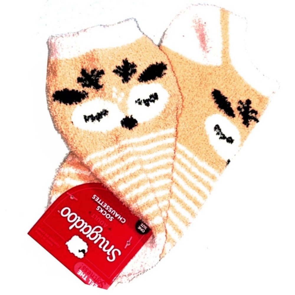 NEW Adult Fuzzy Reindeer Footie Slipper Socks